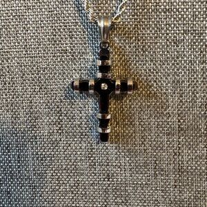 Stainless Steel Black Cross Necklace